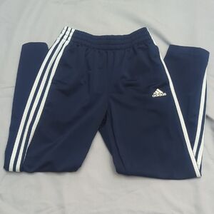 Adidas Youth Navy Blue Warm Up Pants with White Stripes